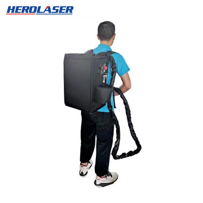 Portable Backpack Mobile Laser Rust Remover Machine Purple Horn Cleaning